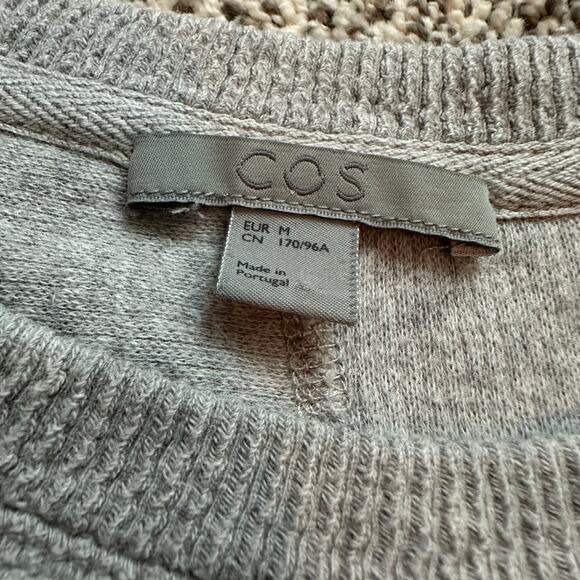 COS light gray ribbed long sleeve cotton top size M - Picture 6 of 10